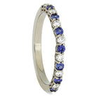 Sapphire and Moissanite Wedding Band