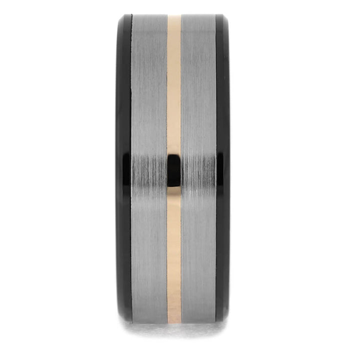 Black Ceramic and Titanium Ring