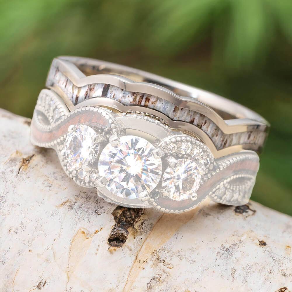 Custom Antler Wedding Band