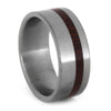 Matte Titanium Men's Wedding Band With Bloodwood