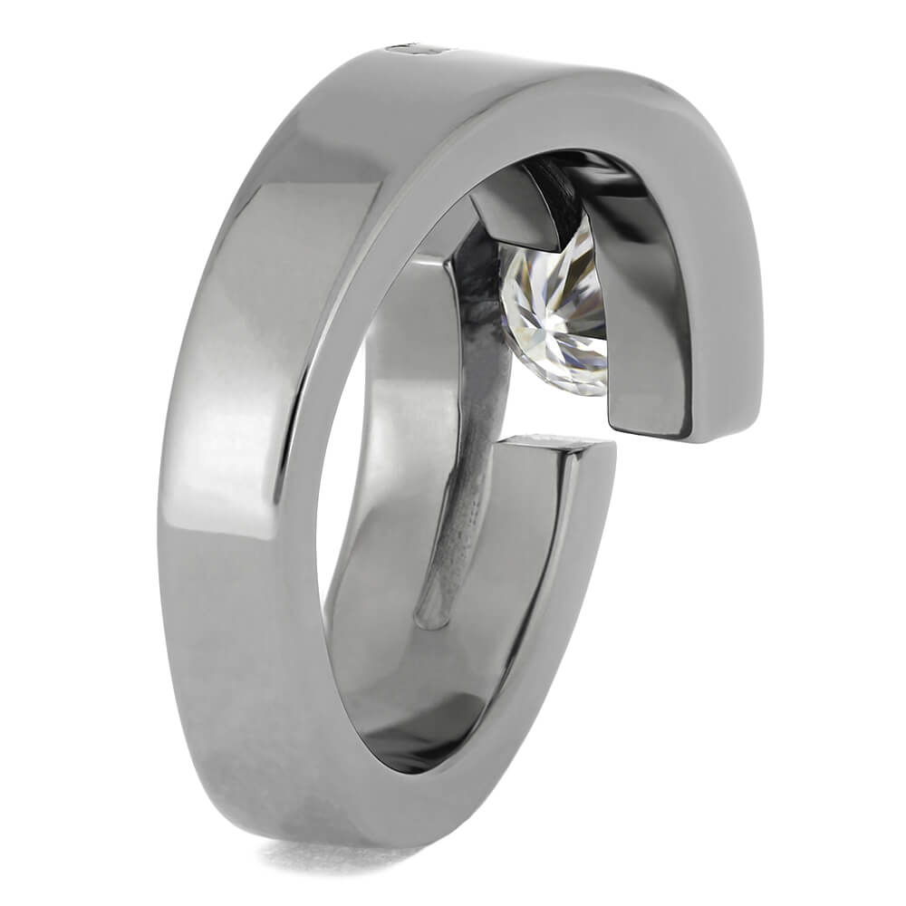 Diamond Engagement Ring in Titanium