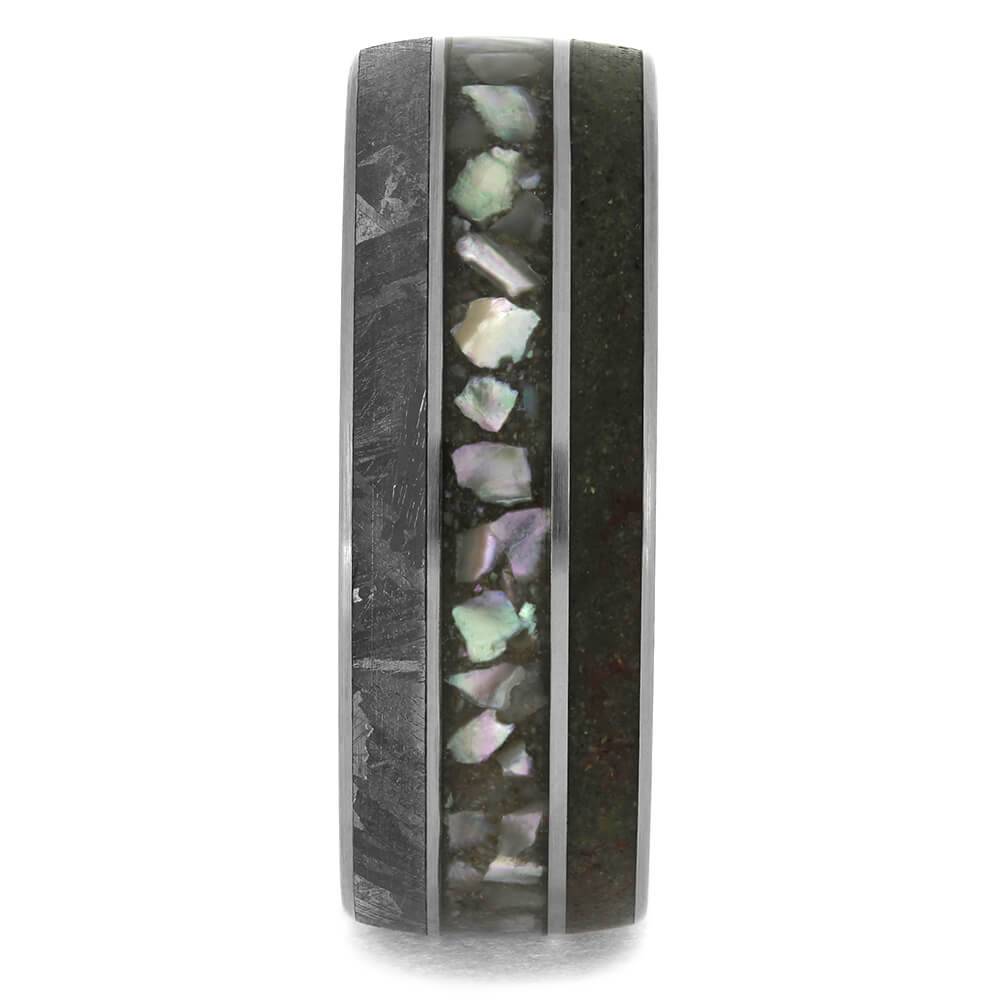 Titanium and Wood Wedding Band for Men