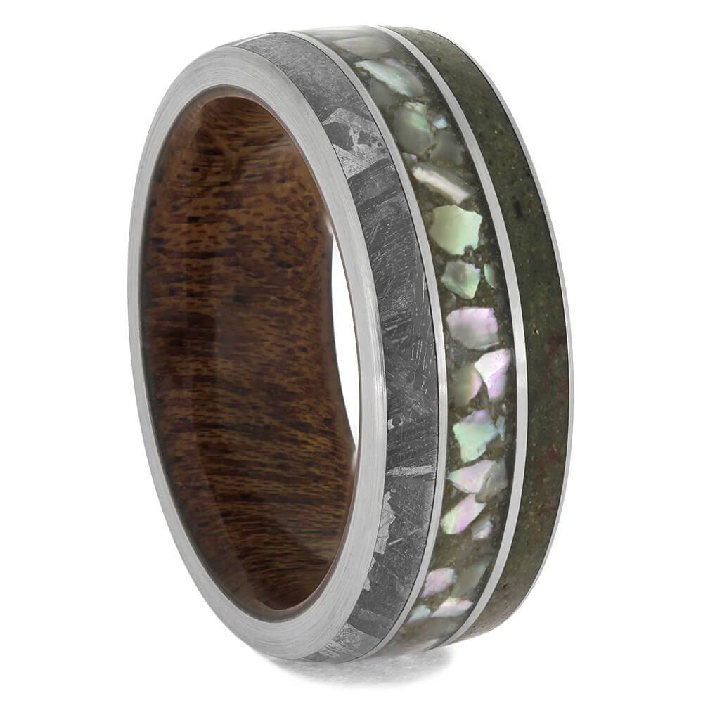 Triple Inlay Titanium Wedding Band