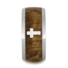 Faith Jewelry, Sterling Silver Cross Ring with Black Ash Burl-2024 - Jewelry by Johan