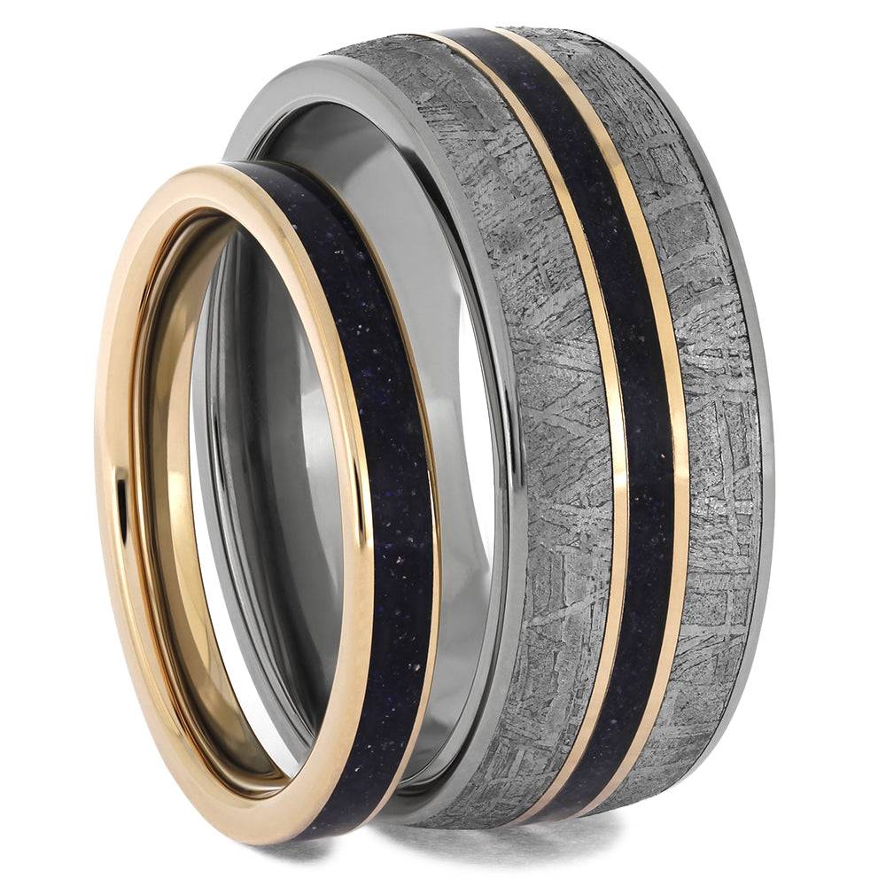 His and Hers Goldstone Ring Set