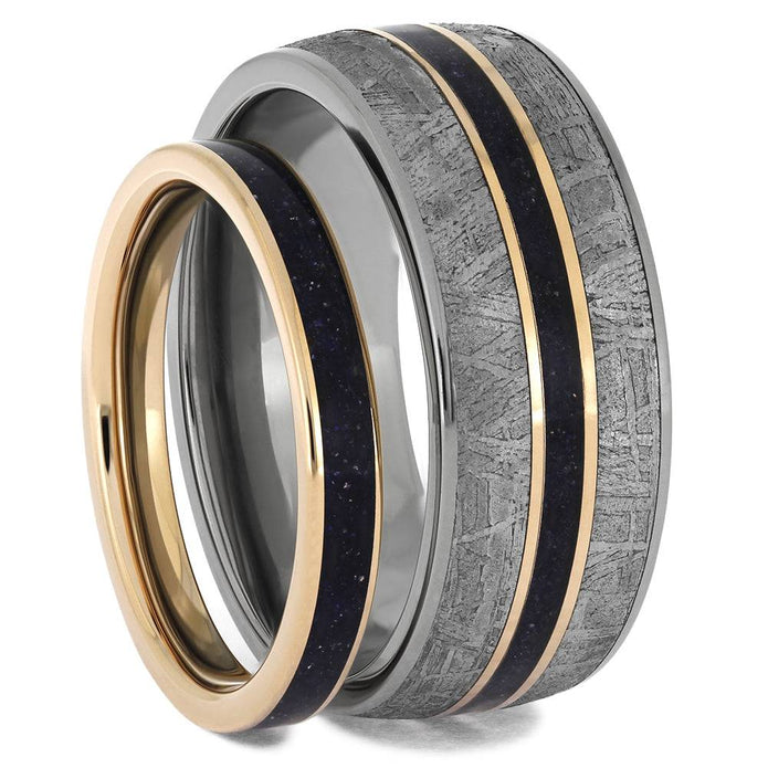 His and Hers Goldstone Ring Set