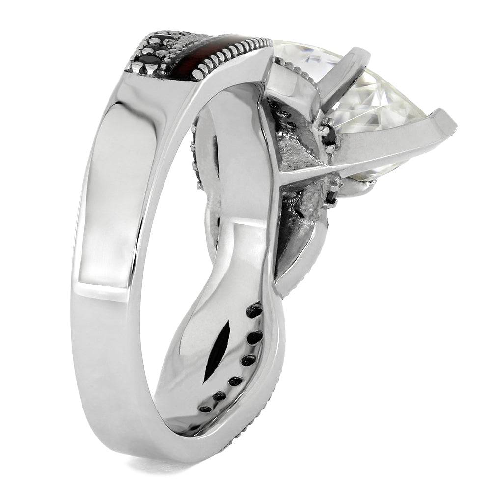 Pear Cut Moissanite Engagement Ring With A Twist Shank - Jewelry by Johan