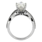 Pear Cut Moissanite Engagement Ring With A Twist Shank - Jewelry by Johan