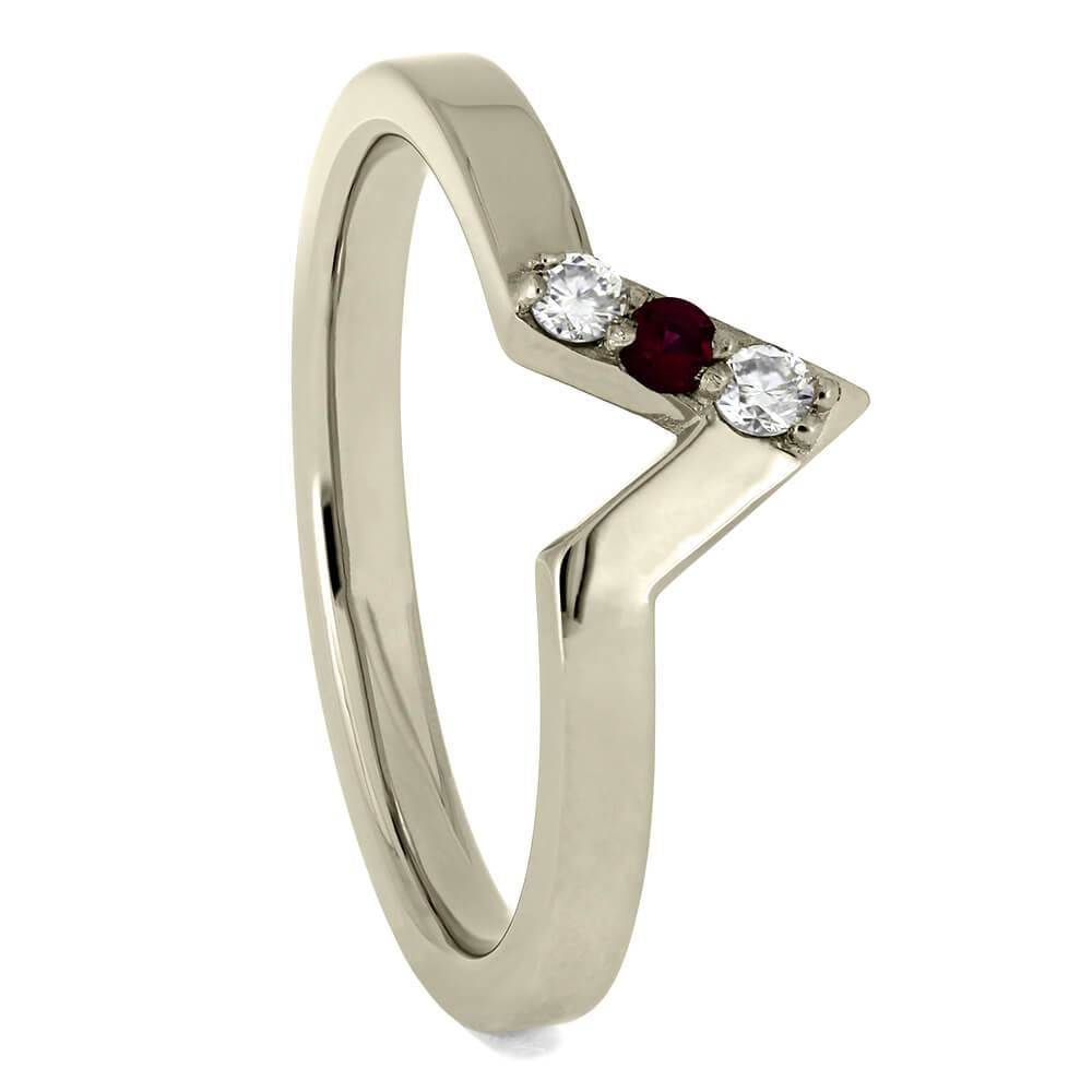 White Gold Gemstone Shadow Band
