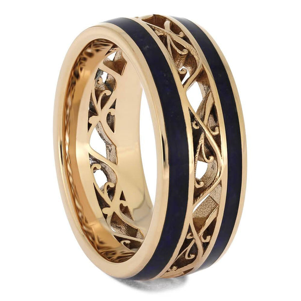 Rose Gold and Lapis Wedding Band