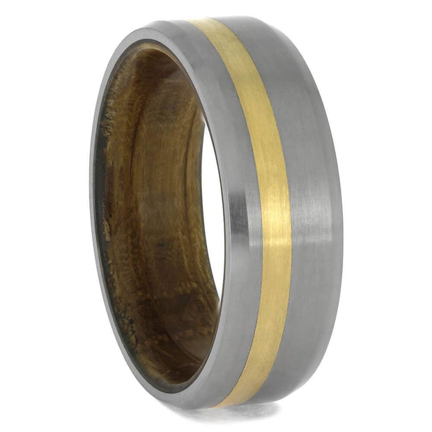 Titanium and Whiskey Wood Wedding Bands