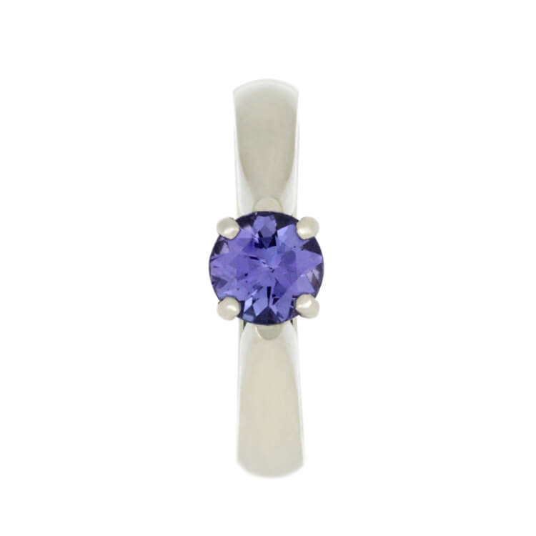 Tanzanite Engagement Ring With Diamond Accents in White Gold-3706 - Jewelry by Johan