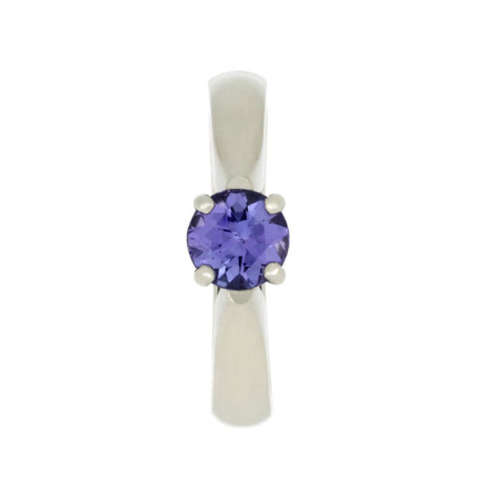 Tanzanite Engagement Ring With Diamond Accents in White Gold-3706 - Jewelry by Johan