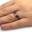 Guitar String Ring with Dinosaur Bone and Meteorite | Jewelry By Johan