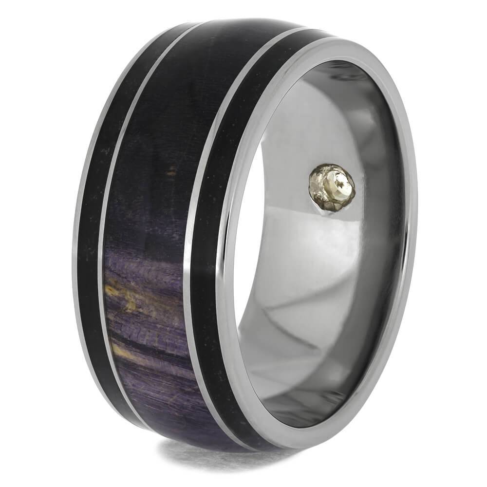Purple Burl Wood Wedding Band