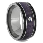 Purple Wood Ring with Gemstone