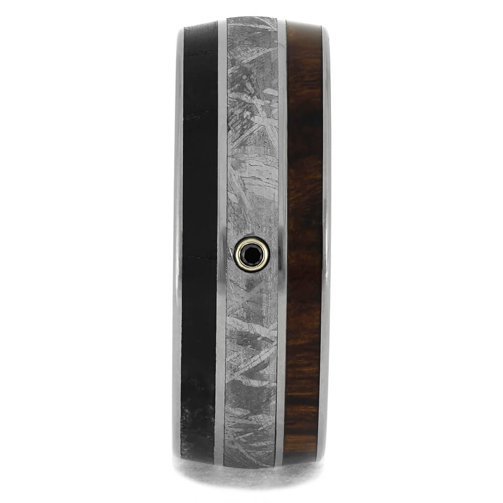 Black Diamond and Wood Wedding Band