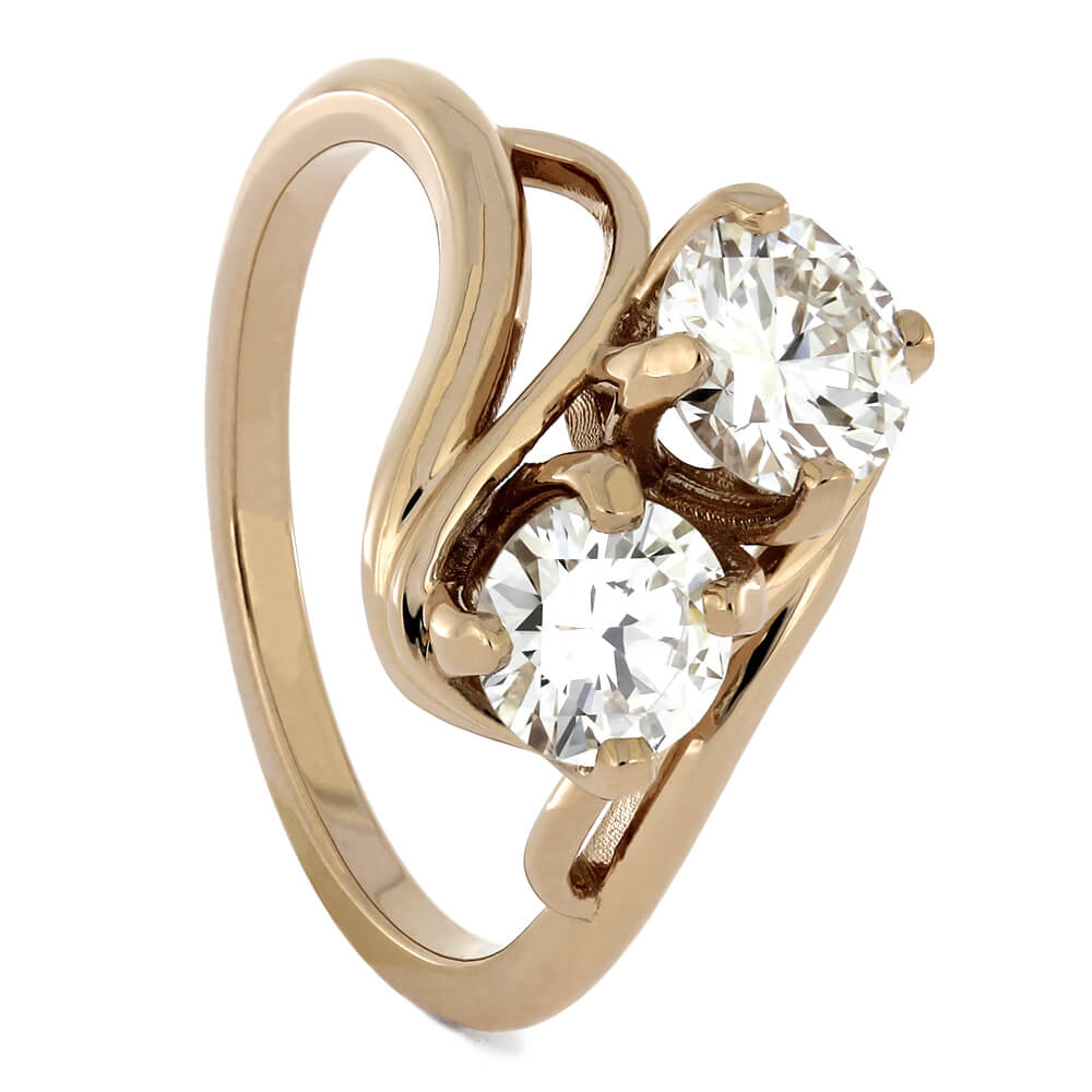 2.8ct Moissanite Two Stone Engagement Ring from Black Diamonds New York