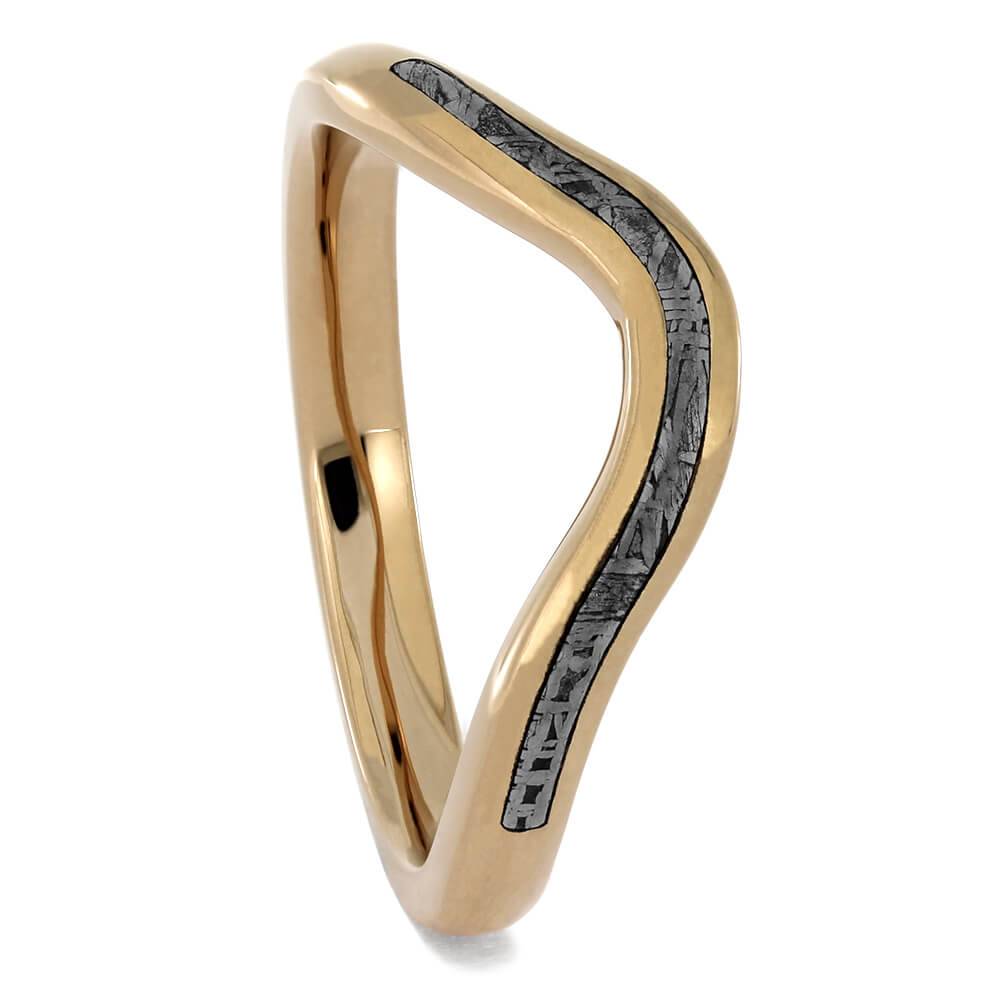 Rose Gold Wedding Band with Meteorite