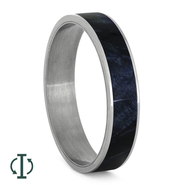 Blue Box Elder Burl Wood Inlays For Interchangeable Rings, 5MM or 6MM-INTCOMP-WD - Jewelry by Johan
