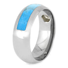 Mens Asymmetrical Turquoise Ring With Moissanite, Titanium-3478 - Jewelry by Johan