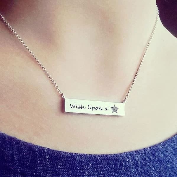 Meteorite Bar Pendant Necklace
