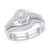 1/2 CT. TW. Sterling Silver Engagement Ring Set-SHRB016951-SS - Jewelry by Johan