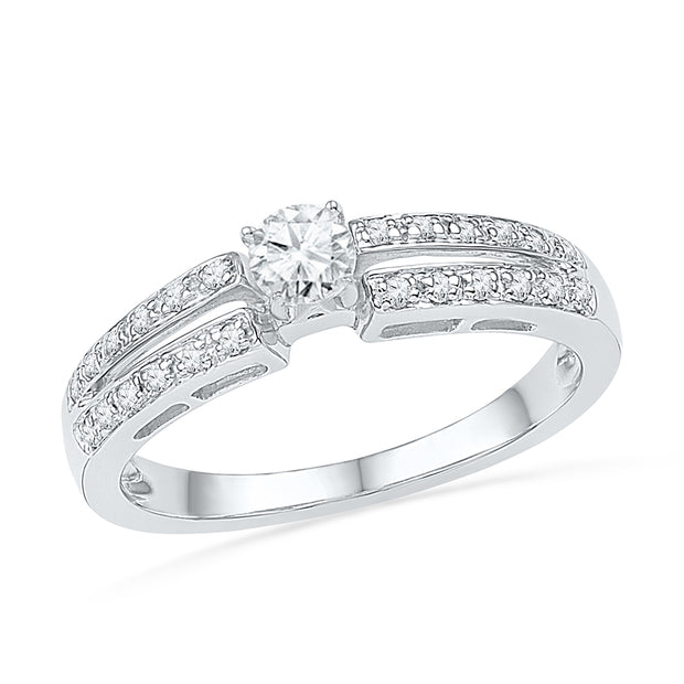 Diamond Engagement Ring, Sterling Silver Ring-SHRP025489-SS - Jewelry by Johan