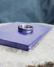 Lapis Lazuli Ring, Titanium Wedding Band With Round Profile