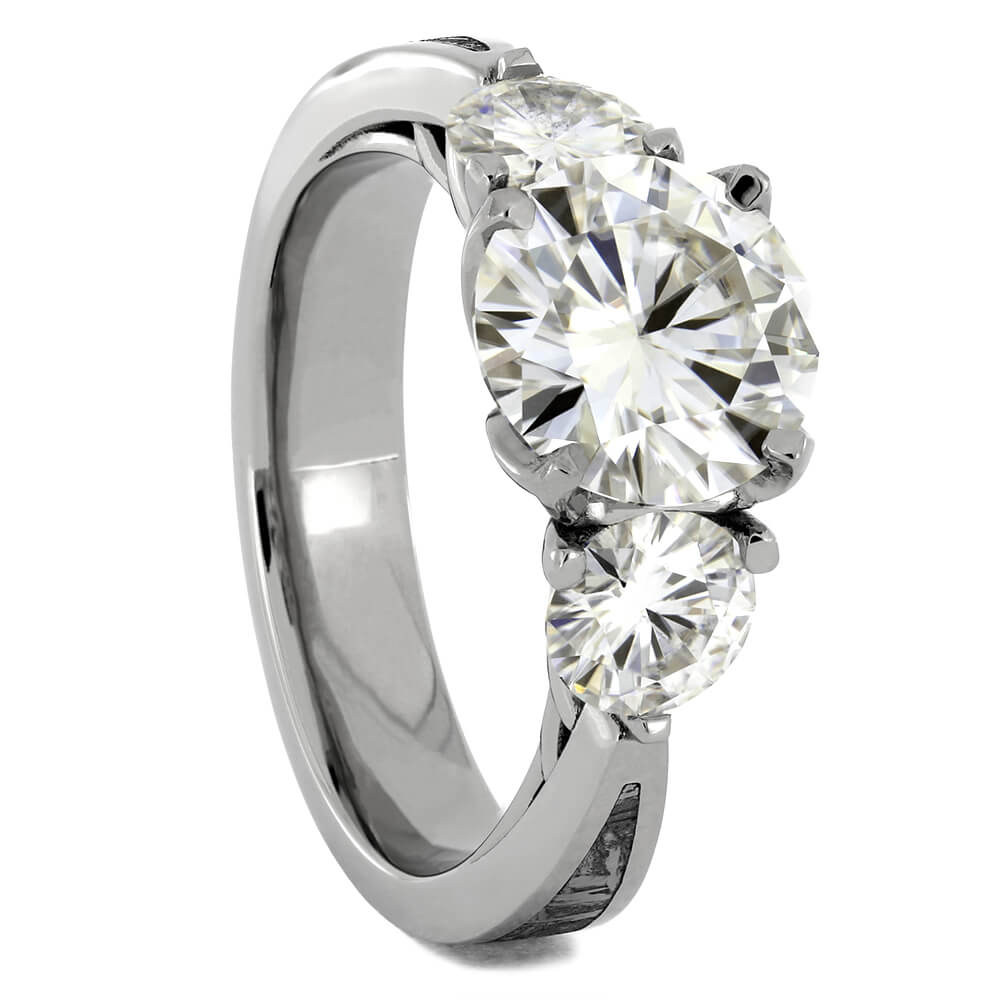 Platinum Engagement Ring with Large Moissanite