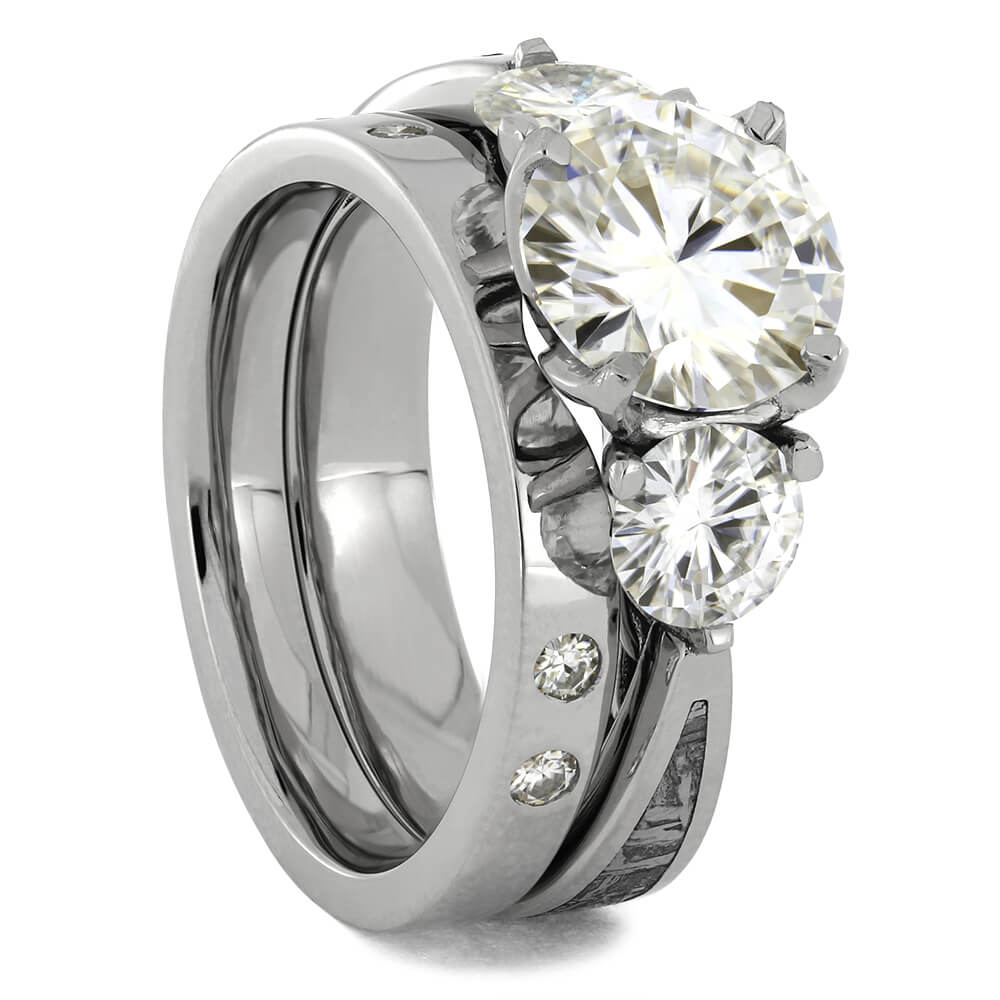 Meteorite Bridal Set, Matching Wedding Rings | Jewelry by Johan - Jewelry  by Johan