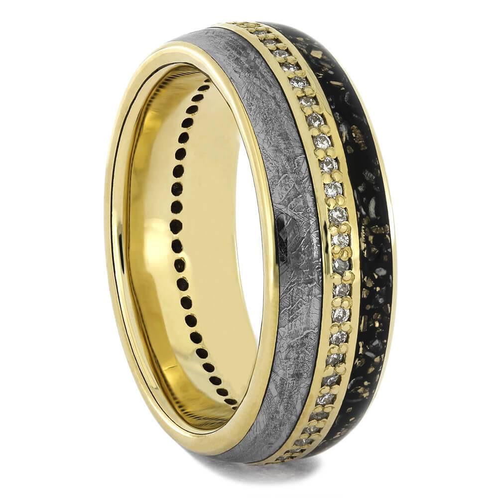 Authentic Meteorite Diamond Ring