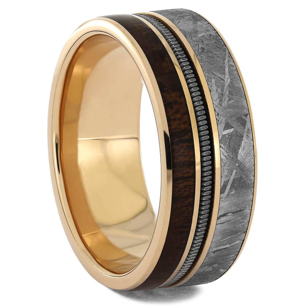 Rose Gold and Meteorite Wedding Band