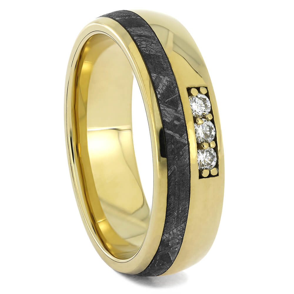 Authentic Meteorite & Diamond Wedding Ring | Jewelry by Johan - Jewelry ...