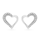 Multi-Diamond Heart Studs, Silver or Gold-SHEF025144CAW - Jewelry by Johan