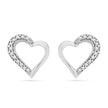 Multi-Diamond Heart Studs, Silver or Gold-SHEF025144CAW - Jewelry by Johan