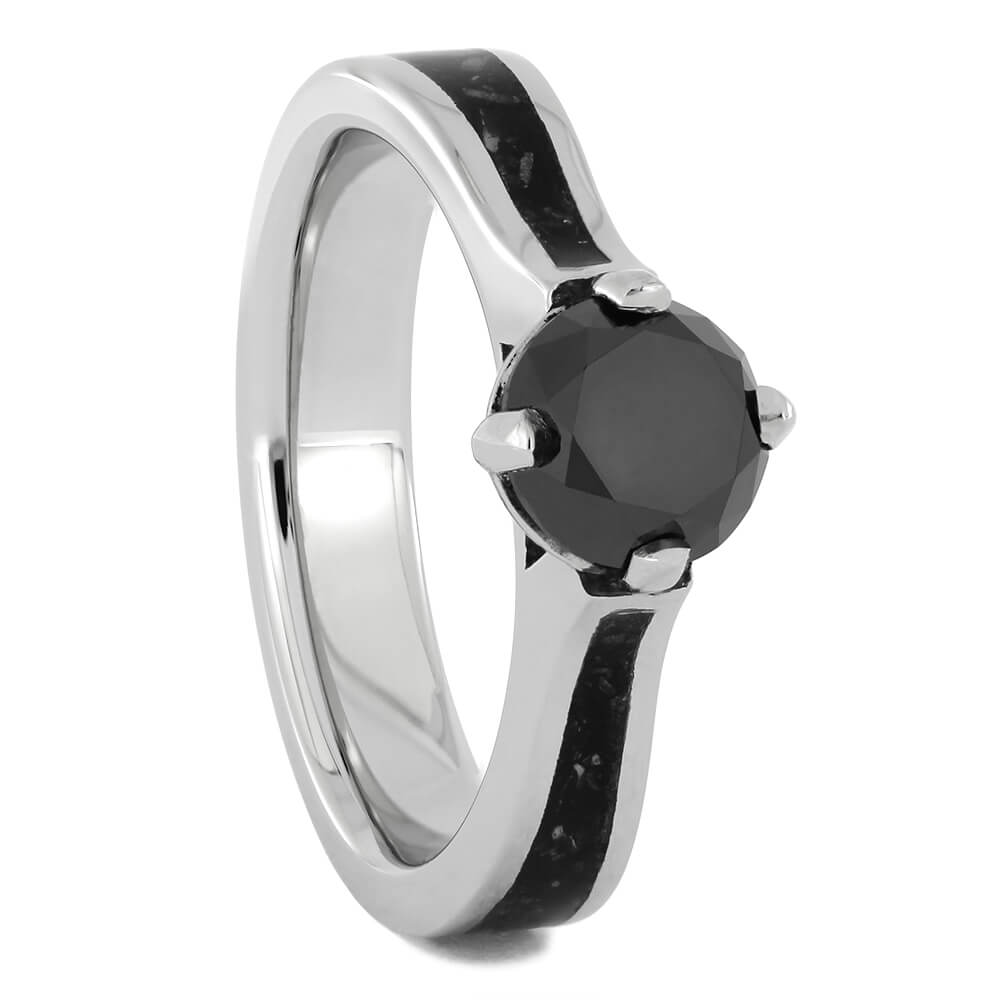 Black Diamond Ring in Platinum