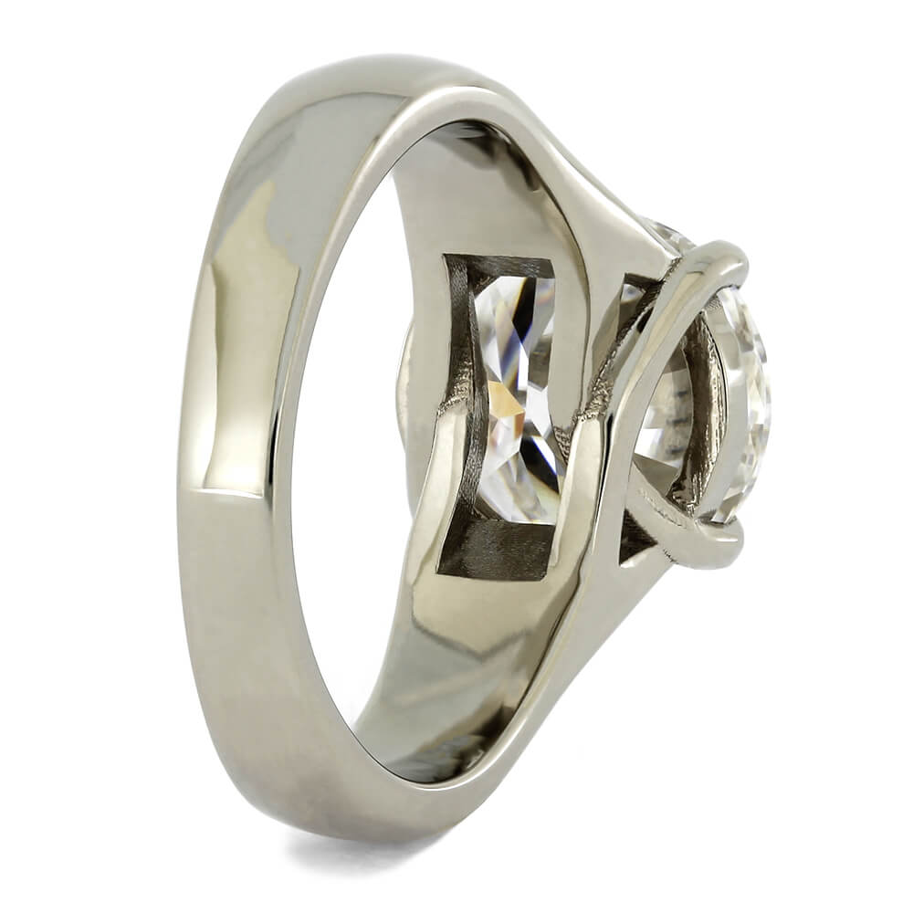 White Gold Ring with Solitaire Stone