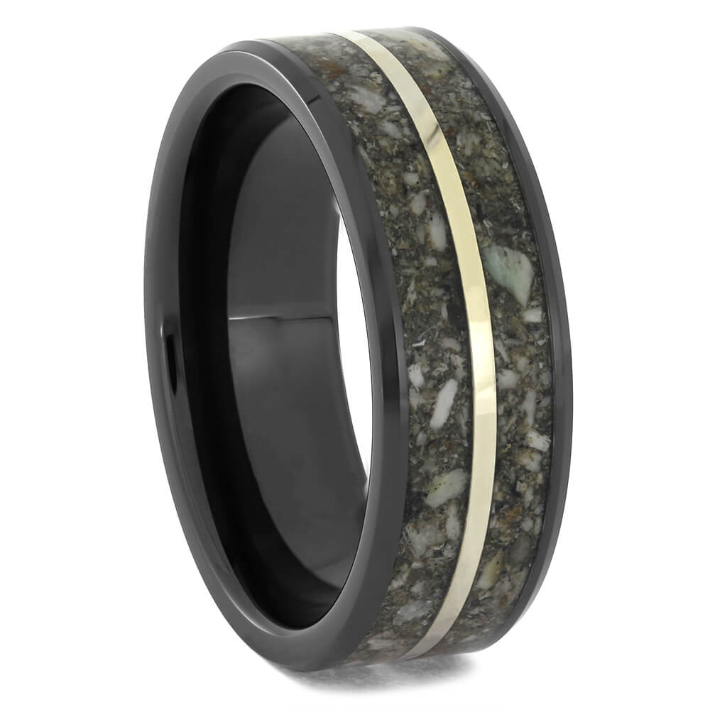 Memorial Ring in Black Ceramic