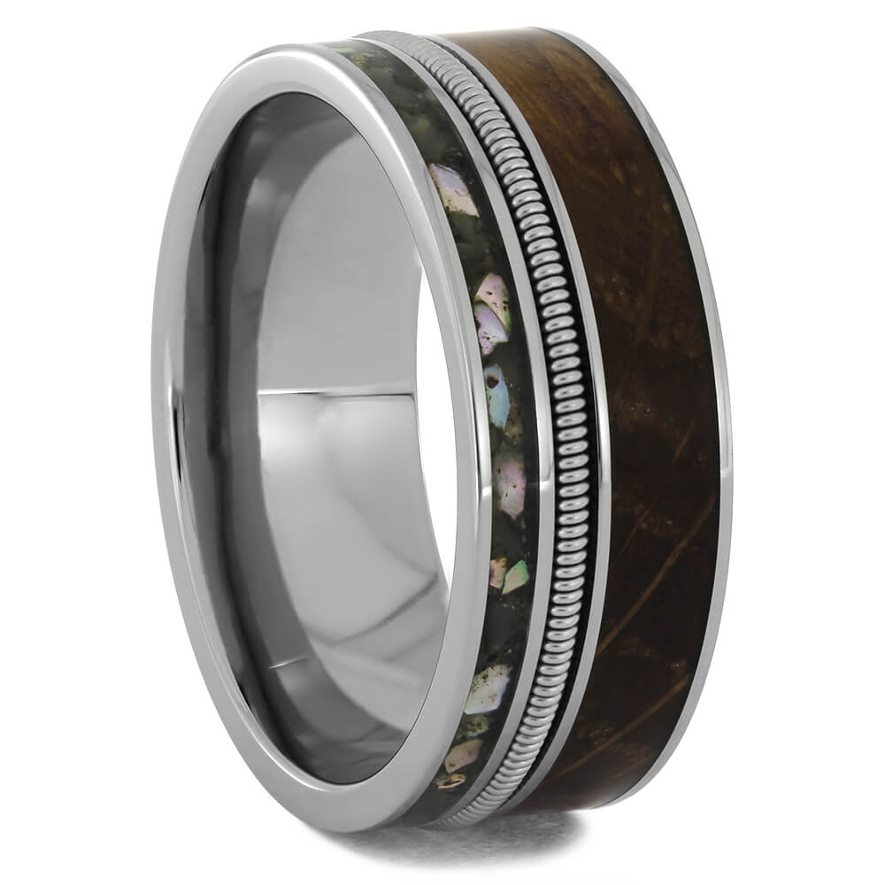Whiskey Wood Ring with Guitar String