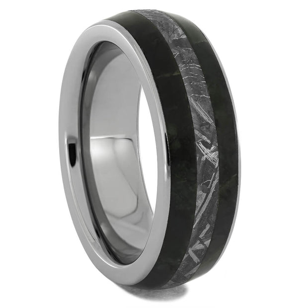 Jade and Meteorite Wedding Band