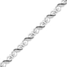 Diamond Heart Infinity Bracelet, Silver or White Gold-SHBF072475EAW - Jewelry by Johan