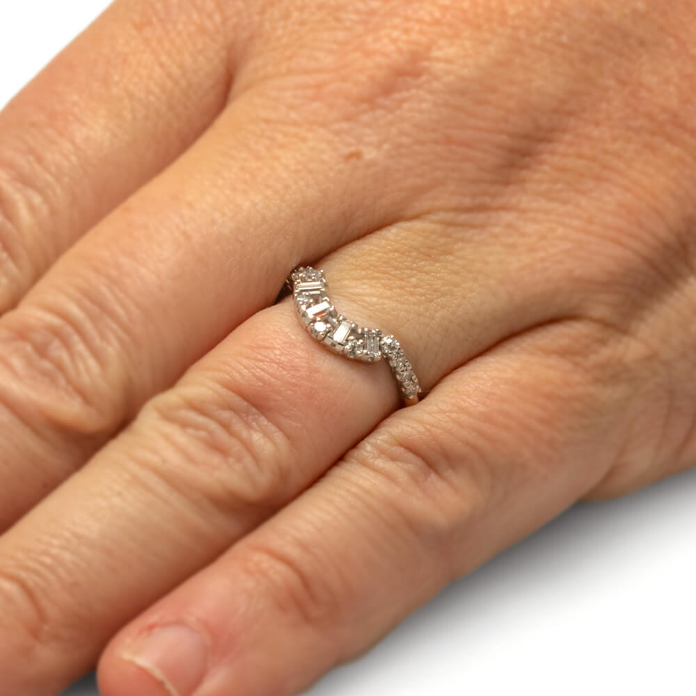 Curved Platinum Bridal Ring