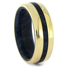 Blue Wood and Gold Wedding Band