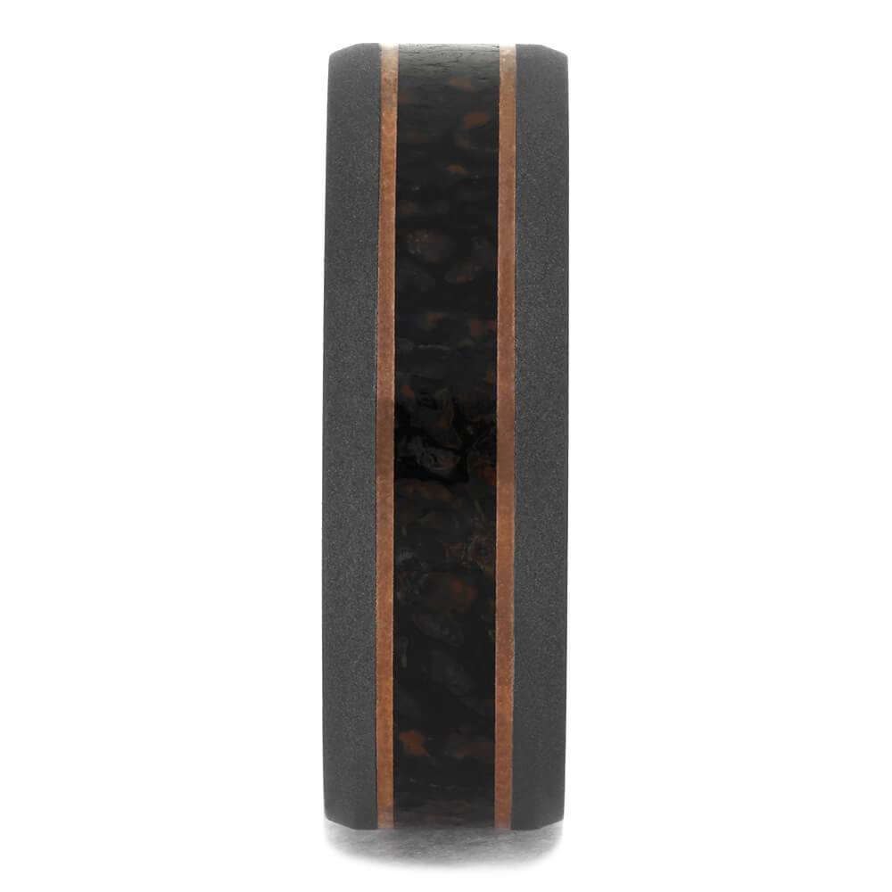 Fossil Ring in Sandblasted Titanium