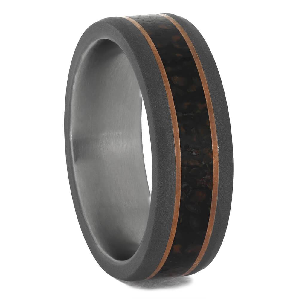 Dinosaur Bone Wedding Band with Copper