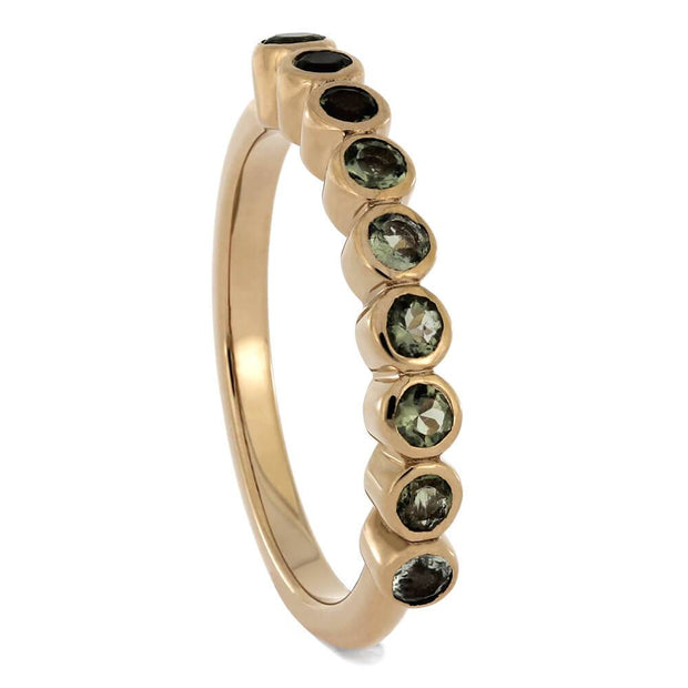 Moldavite Eternity Wedding Band