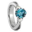 Topaz Engagement Ring with Meteorite
