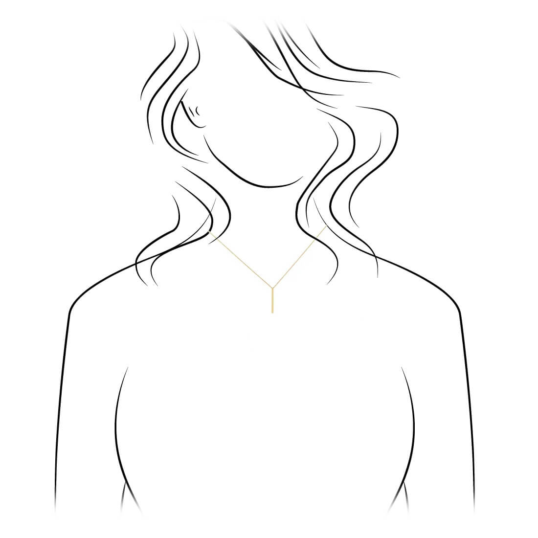 Simple Yellow Gold Vertical Bar Necklace