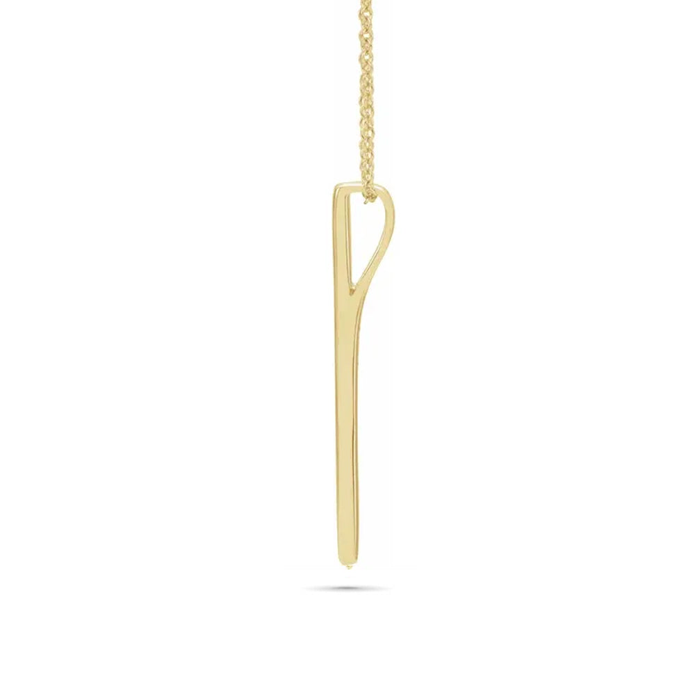 Simple Yellow Gold Vertical Bar Necklace